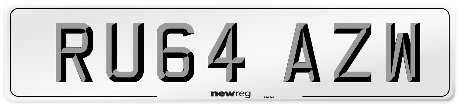 RU64 AZW Number Plate from New Reg